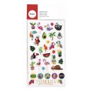 Sticker Mix "Tropical", 89 Sticker Papageien, Ananas, Flamingos, Kakteen, Schriften