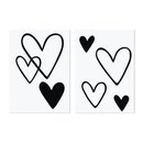 Bügel-Transferfolie Herz, 6 Stück, schwarz, 3,7-11 x 4-12cm, Beutel 2Bogen