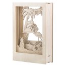 Holzbausatz 3D-Motivr. Flamingo,  natur, 20x30x6,7cm, 10-tlg. , Box 1Set
