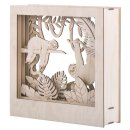 Holzbausatz 3D-Motivrahmen Faultier, natur, 24x24x6,5cm, 11-tlg. , Box 1Set