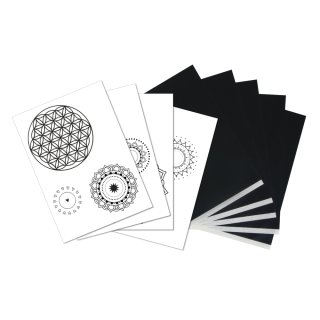 Transferpapier m. Vorlagen "Mandalas", 5xA4 Transferpapier+Vorlagen