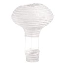 Papierlampion Heißluftballon, 15cm ø, weiß, 23cm, m. Metallgestell, Beutel 2Stück