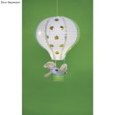 Papierlampion Heißluftballon, 30cm ø, weiß, 40cm, m. Metallgestell, Beutel 1Stück