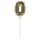 Folienballon Topper Zahl, gold, Ballon 13cm +Stecker 19cm, Beutel 1Stück