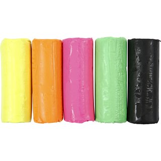 Modelliermasse, Soft Clay - Sortiment, H 9,5 cm, D: 10 cm, Neonfarben, 400g