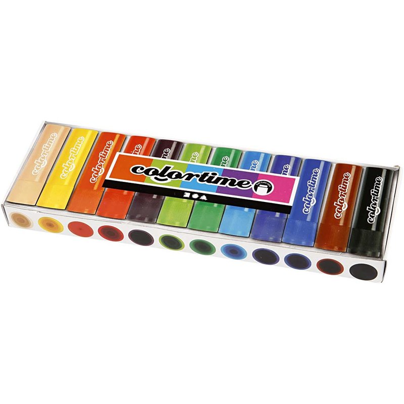 12 Stück Kinder-Farbstifte 10 g Soft-Color-Stick Sortierte Farben L 8 cm 
