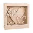 Holzbausatz3D-Motivrahmen, natur, 24x24x6,3cm, "All.Love"16-tlg., Box 1Set