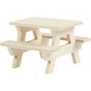 Picknick-Tisch mit Bank, L 8 cm, B 8 cm, 1 Stck., Sperrholz