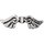 Flügel für Perlenengel, B 35 mm, Lochgröße 1,5 mm, 6 Stk., Antiksilber