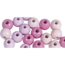 Holz Perlen Mischung,  6mm ø, rosa Töne, poliert, Beutel 116Stück