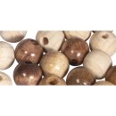 Holz Perlen Mischung,  8mm ø, natur Töne, poliert, Beutel 84Stück