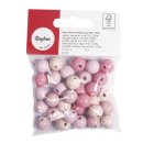 Holz Perlen Mischung  12mm ø, rosa Töne, poliert, Beutel 32Stück