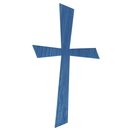 Wachsmotiv Kreuz, azurblau, Wachskreuz blau