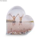 Acryl Magnet-Bilderrahmen Herz mit Glitter, 9,4x2,4x9,4cm
