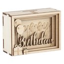 Geld-Geschenkbox"Birthday", Holzbausatz 3D