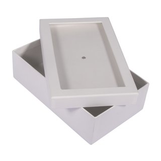 Pappmaché Box mit Schütteldeckel, weiß, 20x12,5x7cm, 1 Stk.