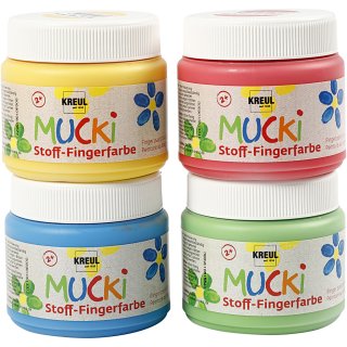 MUCKI Stoff-Fingerfarbe 4er Set
