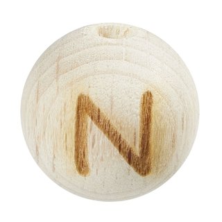 Schnulli-Buchstaben-Kugel 12 mm, Buche natur N