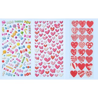 SOFTY-Sticker Herzen oder Bonbons, 1 Bogen 9,5x18cm