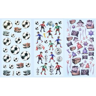 SOFTY-Sticker Jungs: Fußball oder Piraten, 1 Bogen 9,5x18cm