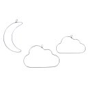 Draht Halbmond+Wolken, sortiert, 10-12cm, Btl 3 Stück