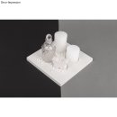 Gießform: Dekoplatte mit Aussparungen für Deko-Objekte oder Kerzen, 25x25x2cm