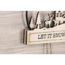 Holzdeko m. Schrift "LET IT SNOW", 11x6,2cm,...