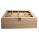 Holz Teebox, FSC 100%, natur, 28,5x23,5x9cm