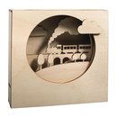 Holzbausatz 3D-Motivahmen Zug, natur, Box 1 Set