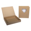 Pappmaché Box mit Fotoalbum, kraft, 18x15x3cm, 1 Stück