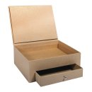 Pappmaché Box mit Schublade, kraft, Aufbewahrungsbox, Passepartoutbox