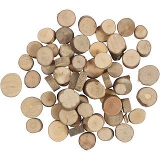 Holzscheibe, Mini-Holzscheibchen, 10-15 mm ø, 25 g