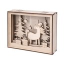 Holzbausatz 3D-Motivrahmen Einhorn, 15,5x3,8x12,5cm, 12-tlg., 1Set