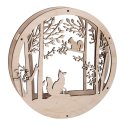 Holz-Kranz Wald mit Fuchs und Eichhörnchen, 30cm ø, natur, Box 1 Set