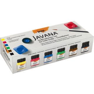 KREUL Javana Stoffmalfarben für helle Stoffe Set Grundfarben 6 x 20 ml