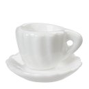 Miniatur Kaffeetasse  ca. 1,8 cm weiß/Keramik