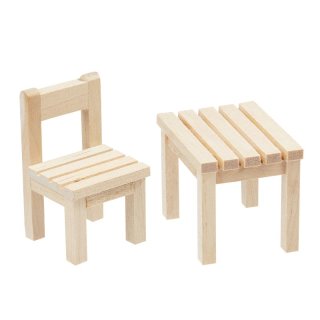 Mini-Stuhl/Tisch 3 x 3 x 5,5 cm Set à 2 St.