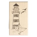 Stempel Leuchtturm mit Boot, 5x9cm, 1 Stück