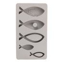 Silikon Gießform Fische, 14,5x26x2,5cm, 5 Formen,...