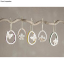 Silikon Gießform Eier + Hasen Anhänger, 14,5x26x1,5cm, 6 Formen, Box 1Stück