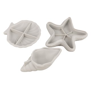 Silikon Gießformen Set Seestern+Muscheln, Dekoschalen, 3tlg.