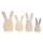 Holz Deko Osterhasen, FSC Mix Credit, natur, 8,7-12,4cm, Stärke 6mm, SB-Btl. 4Stück