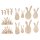 Furnierholz Osterhasen & Freunde, natur, 3,9-8,8cm, Stärke 1mm, SB-Btl. 14Stück