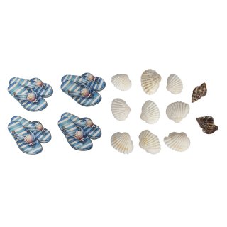 Streuteile "Beachtime", 2-4cm, m. Muscheln, SB-Btl. 15Stück