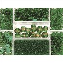 Glasperlen-Box, smaragd, 115g, Farb- und...