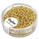 Rocailles, 2,6 mm &oslash;, mit Silbereinzug, gold, Dose 16g