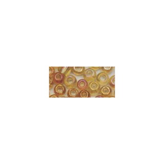 Rocailles, 2 mm &oslash;, transp. gel&uuml;stert, gold, Dose 17g