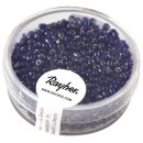 Rocailles, 2 mm &oslash;, mit Silbereinzug, dunkelblau, Dose 17g