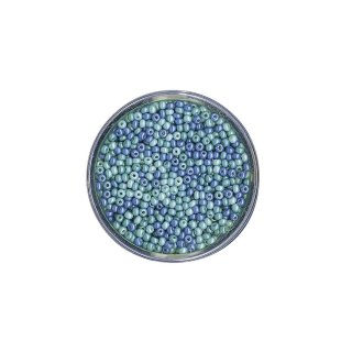 Rocailles, perlmutt, Dose 17g, Blau-Töne, 2,6 mm ø