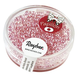 Papillon-Rocailles, 2x4 mm, rosa chiffon, Dose 18g